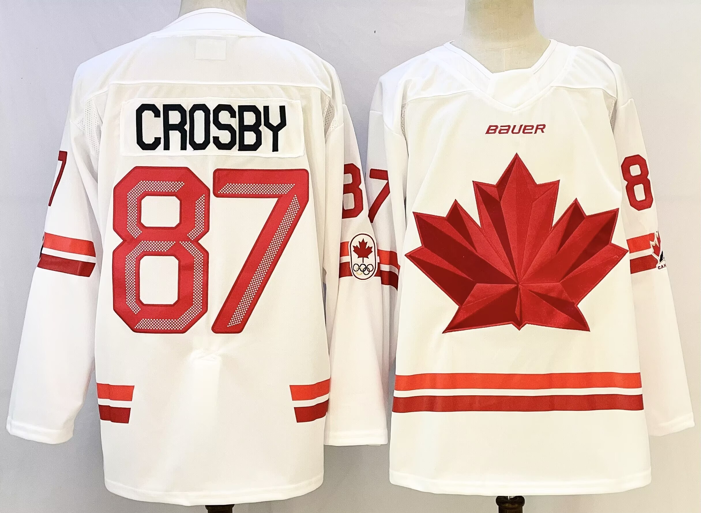 Men Canada Olympic #87 Crosby White adidas 2026 NHL  jersey